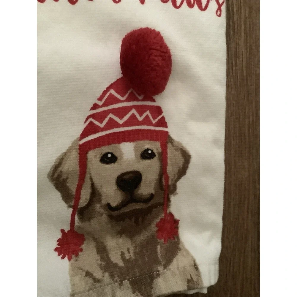 New Deborah Connolly Christmas Merry Labrador pumpum Beanie Hand Towel 27x18